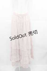 PINK HOUSE / ローズレース使いローンフリルスカート  ピンク I-25-06-21-092-LO-SK-HD-ZI