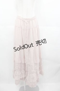 画像1: PINK HOUSE / ローズレース使いローンフリルスカート  ピンク I-25-06-21-092-LO-SK-HD-ZI