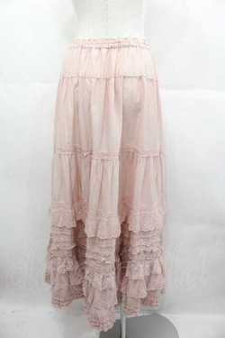 画像2: PINK HOUSE / ローズレース使いローンフリルスカート  ピンク I-25-06-21-092-LO-SK-HD-ZI