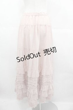 画像2: PINK HOUSE / ローズレース使いローンフリルスカート  ピンク I-25-06-21-092-LO-SK-HD-ZI