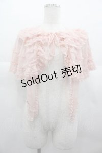 PINK HOUSE / リボンブローチ付きウーリーチュールケープ  ピンク I-25-06-21-011-LO-JA-HD-ZI