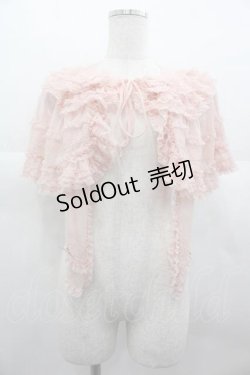 画像1: PINK HOUSE / リボンブローチ付きウーリーチュールケープ  ピンク I-25-06-21-011-LO-JA-HD-ZI