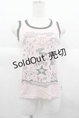 PEACE NOW / エビィちゃんプリントノースリーブトップス  ピンクｘ黒 I-25-06-21-019-PU-TO-HD-ZI