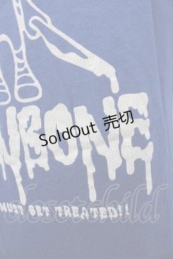 画像3: PEACE NOW / ベッドプリント半袖ラグランカットソー  青Ｘ黒 I-25-06-21-023-PU-TO-HD-ZI