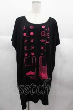 画像1: PUTUMAYO / Make Your Warren T-shirt  黒Ｘピンク I-25-06-21-026-PT-TO-HD-ZI