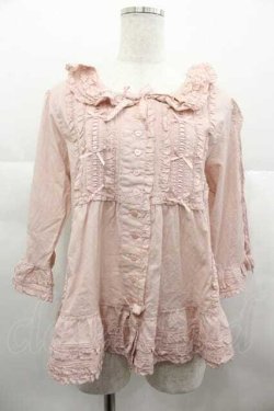 画像1: PINK HOUSE / ローズレース使いローンフリルブラウス  ピンク I-25-06-21-005-LO-BL-HD-ZI
