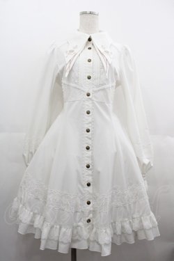 画像1: OZZ ANGELO / 薔薇刺繍襟スナップボタンシャツワンピース  アイボリー I-25-06-25-069-OO-OP-HD-ZI
