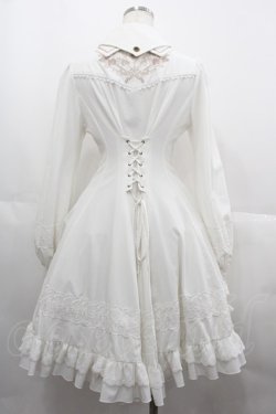 画像2: OZZ ANGELO / 薔薇刺繍襟スナップボタンシャツワンピース  アイボリー I-25-06-25-069-OO-OP-HD-ZI