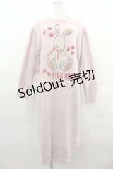 PINK HOUSE / うさぎリラックスニットワンピース  ピンク I-25-06-25-071-LO-OP-HD-ZI