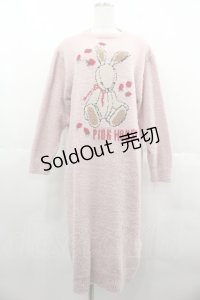 PINK HOUSE / うさぎリラックスニットワンピース  ピンク I-25-06-25-071-LO-OP-HD-ZI
