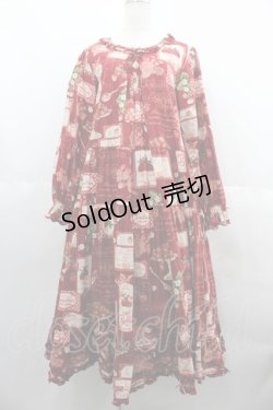 画像1: PINK HOUSE / Salon de Fraiseミディワンピース  赤 I-25-06-25-072-LO-OP-HD-ZI