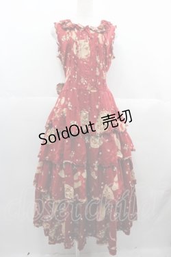 画像1: PINK HOUSE / Straw-berry Hatプリントノースリーブワンピース  赤 I-25-06-25-077-LO-OP-HD-ZI