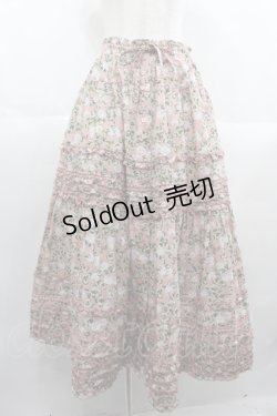 画像1: PINK HOUSE / White Cloverプリントスカート  ピンク I-25-06-25-082-LO-SK-HD-ZI