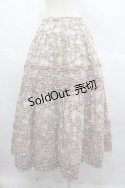 画像2: PINK HOUSE / White Cloverプリントスカート  ピンク I-25-06-25-082-LO-SK-HD-ZI