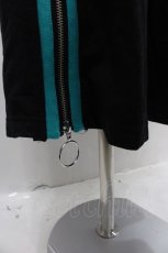 画像3: LISTEN FLAVOR / サイドラインジップスーパーワイドパンツ  ブラック×エメラルド I-25-06-25-085-PU-PA-HD-ZI (3)