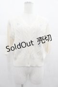 Fi.n.t / リトルローズ刺繍サマーニットカーディガン  アイボリー I-25-06-25-010-CA-TO-HD-ZI