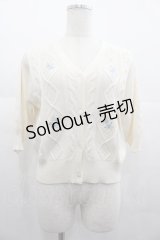 Fi.n.t / リトルローズ刺繍サマーニットカーディガン  アイボリー I-25-06-25-010-CA-TO-HD-ZI