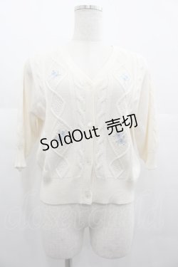 画像1: Fi.n.t / リトルローズ刺繍サマーニットカーディガン  アイボリー I-25-06-25-010-CA-TO-HD-ZI