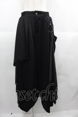 画像1: Ozz conte / レイヤードワイドパンツ  黒Ｘシルバー I-25-06-25-087-OO-PA-HD-ZI