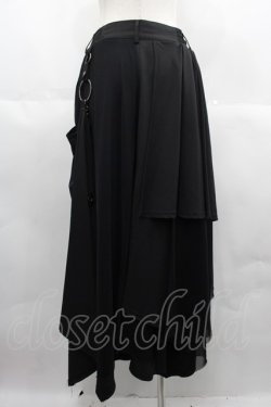 画像2: Ozz conte / レイヤードワイドパンツ  黒Ｘシルバー I-25-06-25-087-OO-PA-HD-ZI