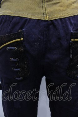 画像3: Ozz oneste / 薔薇刺繍編み上げデザインパンツ  ネイビーＸパープル I-25-06-25-088-OO-PA-HD-ZI