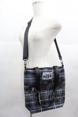NieR Clothing / チェックショルダーバッグ  グレーＸ黒チェック I-25-06-25-099-PU-BG-HD-ZI