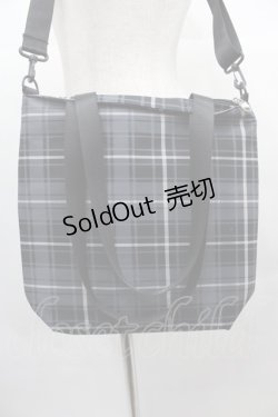 画像3: NieR Clothing / チェックショルダーバッグ  グレーＸ黒チェック I-25-06-25-099-PU-BG-HD-ZI