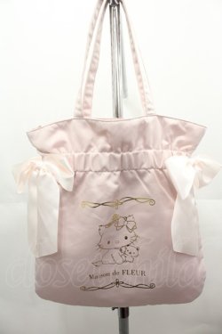 画像1: Maison de FLEUR / Charmmykitty ダブルリボントートバッグ  ピンク I-25-06-25-103-LO-BG-HD-ZI