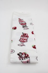 BABY,THE STARS SHINE BRIGHT / Berry Berry Strawberry Parfait〜くみゃちゃんerry Berry Strawberry Parfait〜くみゃちゃんアイスを添えて〜オーバーニーソックス  白 I-25-06-25-109-BA-BL-HD-ZI