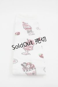 BABY,THE STARS SHINE BRIGHT / Berry Berry Strawberry Parfait〜くみゃちゃんerry Berry Strawberry Parfait〜くみゃちゃんアイスを添えて〜オーバーニーソックス  白 I-25-06-25-109-BA-BL-HD-ZI