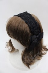 m petit by misako / レースリボンカチューシャ  黒 I-25-06-25-112-LO-AC-HD-ZI