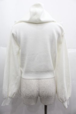 画像2: mellfy memory / Ribbon ＆ lace ruffle headdress hoodieニット M 白 I-25-06-25-013-LO-TO-HD-ZI