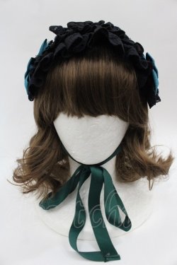 画像2: ATELIER PIERROT / レースアップフリルヘッドドレス  黒Ｘ緑 I-25-06-25-115-EL-ZA-HD-ZI