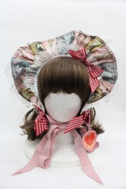 画像1: BABY,THE STARS SHINE BRIGHT / Mon Chouchou Hermitage柄ボンネット  ピンク I-25-06-25-120-BA-AC-HD-ZI