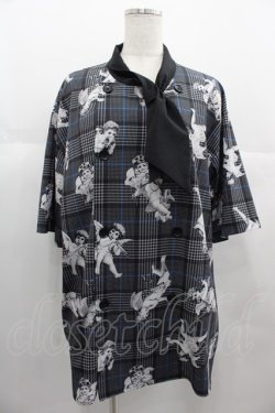 画像1: TRAVAS TOKYO / パティシエシャツ　21SS  黒Ｘ白 I-25-06-25-015-PU-BL-HD-ZI