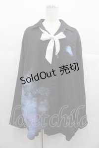 Favorite / 滲む青空にはじける星泡水彩シャツ  黒Ｘ青 I-25-06-25-017-LO-BL-HD-ZI