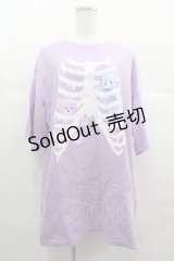 LISTEN FLAVOR / テディーMy LoveメガTシャツ  ラベンダー I-25-06-25-018-PU-TS-HD-ZI