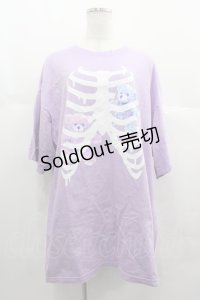 LISTEN FLAVOR / テディーMy LoveメガTシャツ  ラベンダー I-25-06-25-018-PU-TS-HD-ZI