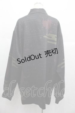 画像2: Favorite / ホラー和柄風オーバーサイズ柄シャツ  黒Ｘボルドー I-25-06-25-019-LO-BL-HD-ZI