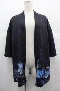 NieR Clothing / 九尾の狐半袖羽織  黒Ｘ青 I-25-06-25-020-PU-TO-HD-ZI