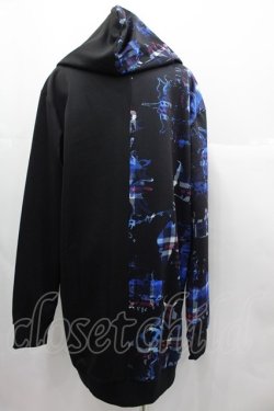 画像2: NieR Clothing / 2カラー切替パーカー  黒Ｘ青 I-25-06-25-022-PU-TO-HD-ZI