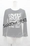 LOVERSHOUSE / ロゴプリントTシャツ  黒Ｘ白 I-25-06-25-023-PU-TO-HD-ZI