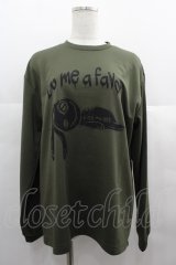 NieR Clothing / NieRちゃん長袖カットソー L カーキＸ黒 I-25-06-25-026-PU-TO-HD-ZI
