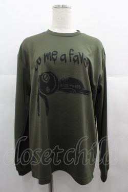 画像1: NieR Clothing / NieRちゃん長袖カットソー L カーキＸ黒 I-25-06-25-026-PU-TO-HD-ZI