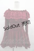 ATELIER PIERROT / Shirring princess sleeve blouse  ボルドー I-25-06-25-029-EL-BL-HD-ZI