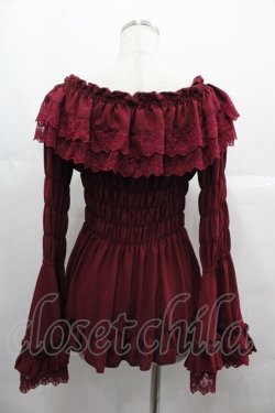 画像2: ATELIER PIERROT / Shirring princess sleeve blouse  ボルドー I-25-06-25-029-EL-BL-HD-ZI