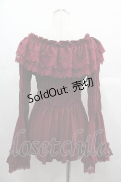 画像2: ATELIER PIERROT / Shirring princess sleeve blouse  ボルドー I-25-06-25-029-EL-BL-HD-ZI