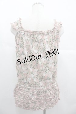 画像2: PINK HOUSE / White Cloverプリントノースリーブブラウス  ピンク I-25-06-25-030-LO-BL-HD-ZI