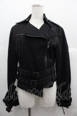画像1: BPN / ベルテッドライダースジャケット  黒 I-25-06-25-040-GO-JA-HD-ZI