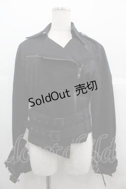 画像1: BPN / ベルテッドライダースジャケット  黒 I-25-06-25-040-GO-JA-HD-ZI